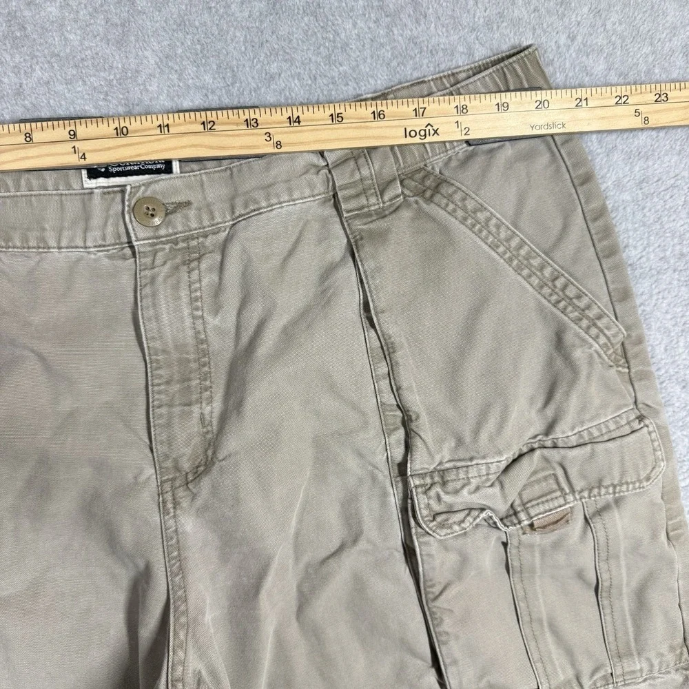 Columbia Safari Shorts Mens XL Beige Canvas Hiking Outdoor Cargo 8